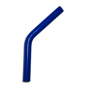 Silicone bend 45° degree 8mm inner diameter blue L 100mm 3-ply 3.5mm wall thickness