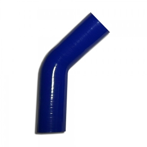 Silicone bend 45° degree 35mm inner diameter blue L 100mm 3-ply 4mm wall thickness